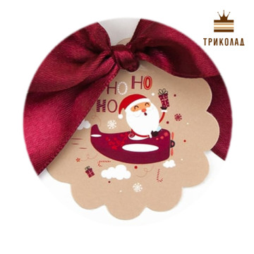 Ho-ho-ho! (Новорічний літак) Бірка D=58 мм, WP, Україна, комплект 10 шт.