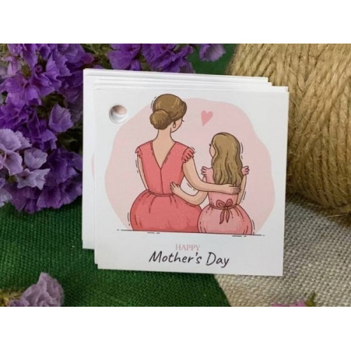 Бірка Happy Mothers Day (50х50 мм) 10 шт, VTP