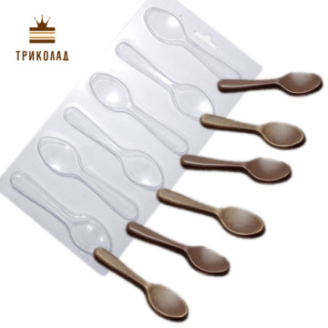 Ложечки. Форма пластикова для шоколаду (mold) на 6 чарунок, Україна, 1 шт.