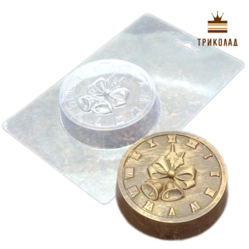 Годинник новорічний. Форма пластиковa для шоколаду (mold), Україна, 1 шт.