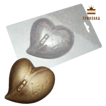 Серце з блискавкою. Форма пластикова для шоколаду (mold), Україна, 1 шт.