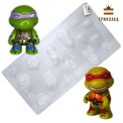 Черепашки-ніндзя. Форма пластикова для 2-х фігурок (mold), Україна, 1 шт.