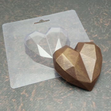 Сердечко Рубін 6,5 х 6,5 см. Форма пластикова для шоколаду, 1 шт.