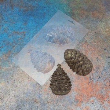 Шишка та ялинка. Форма пластиковa для шоколадy B-0062, 1 шт.