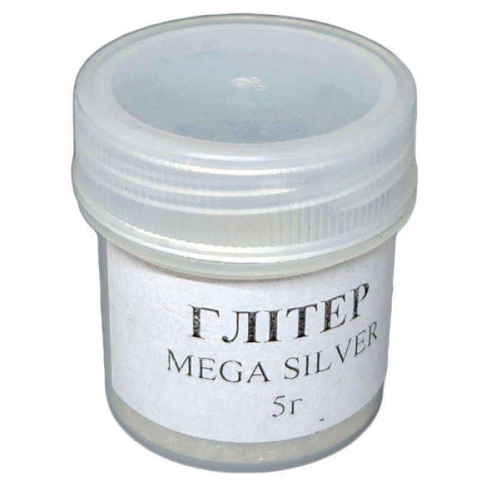 Глітер срібний Mega Silver Kuncai 5 г Глітер срібний Mega Silver Kuncai 5 г