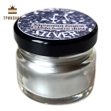 Silver / Срібло. Харчовий блиск ТМ Latarte, 5 г
