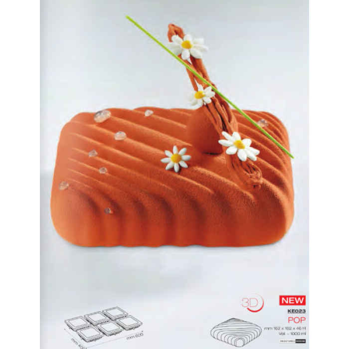 Форма KE023/Pop, 162*162 мм, h 46 мм, 1000 мл, Pavoni, Італія Форма KE023/Pop, 162*162 мм, h 46 мм, 1000 мл, Pavoni, Італія