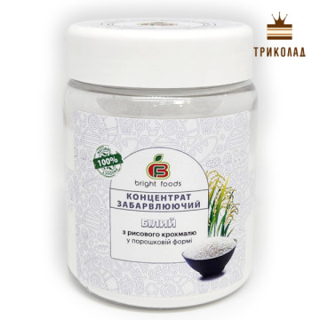 Білий порошковий харчовий барвник натуральний ТМ Bright Foods, Україна, 100 г
