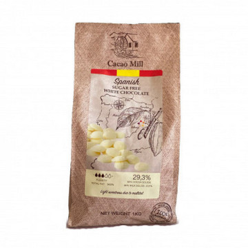 Шоколад білий 29,3% Natra Cacao без цукру (заводська упаковка), 1 кг