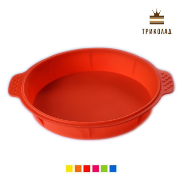 Силіконова кругла форма з ручками D235 H40 мм. Китай, 1 шт.