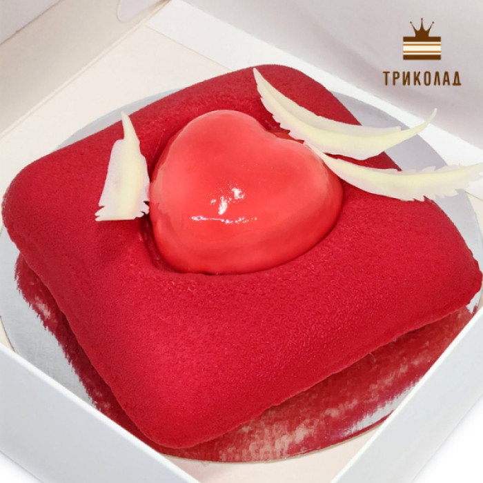 Серце на подушці 100 х 100 х H30 мм. Форма силіконова, Китай, 1 шт.