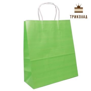 Паперовий пакет з ручками 25*33*12 см салатовий, 4 шт.