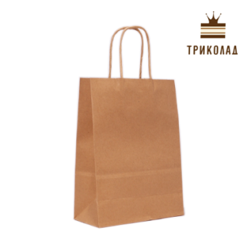 Пакет паперовий з ручками 16*22*8 см крафт, 5 шт.
