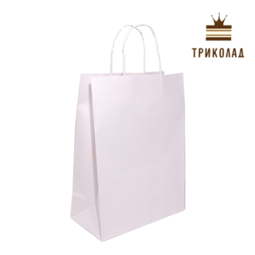 Пакет паперовий з ручками 16*22*8 см білий, 5 шт.