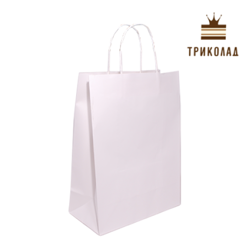 Пакет паперовий з ручками 21*27*11 білий, 5 шт