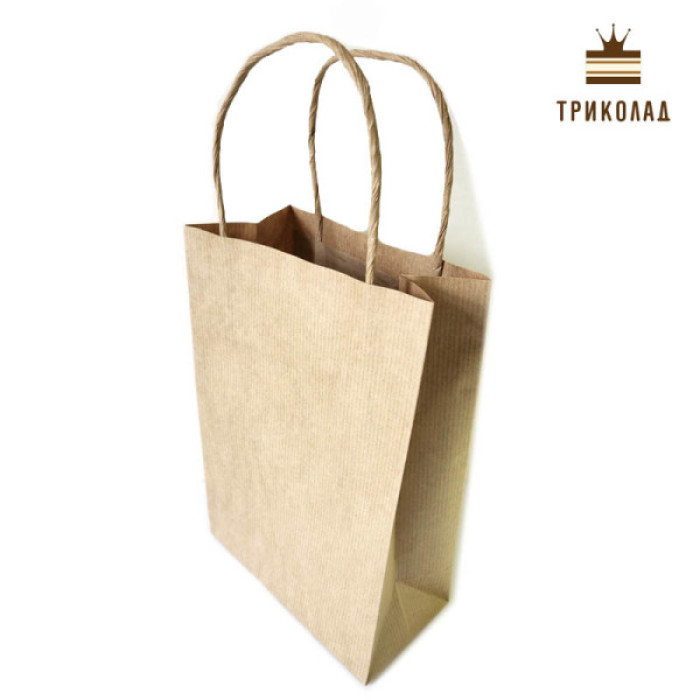 Пакети крафт (еко-бамбук) з ручками 16 х 8 х h22 см, Китай, 1 шт. Пакети крафт (еко-бамбук) з ручками 16 х 8 х h22 см, Китай, 1 шт.