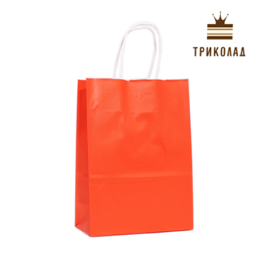 Пакет паперовий з ручками 26*33*12 см червоний, 4 шт.
