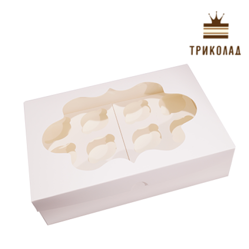 Коробка для 12 капкейків з вікном, 354*241*90 мм біла, LP, 3 шт.