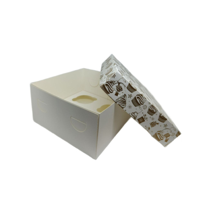 Коробка для 4 капкейків Золотий капкейк 200*200*105, б/вікна LP 3шт Коробка для 4 капкейків Золотий капкейк 200*200*105, б/вікна LP 3шт