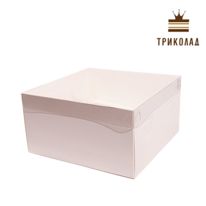 Коробка на 4 кекси з пластиковою кришкою 200*200*105 мм, LP, 3 шт.
