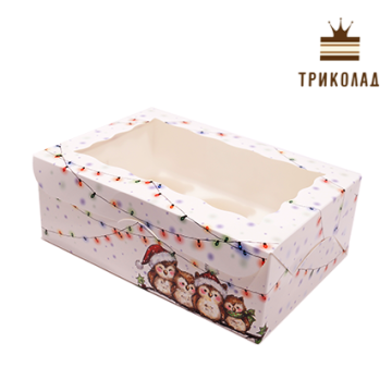 Коробка на 6 капкейків із вікном + вставка 