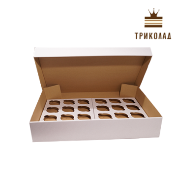Коробка з мікрогофри на 24 капкейки 50*35*10 см, LP, 3 шт.