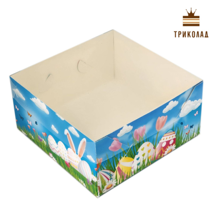 Великодня коробка на 4 кекси 160 х 160 х 80 мм з прозорою кришкою VTP, Україна 3 шт. Великодня коробка на 4 кекси 160 х 160 х 80 мм з прозорою кришкою VTP, Україна 3 шт.