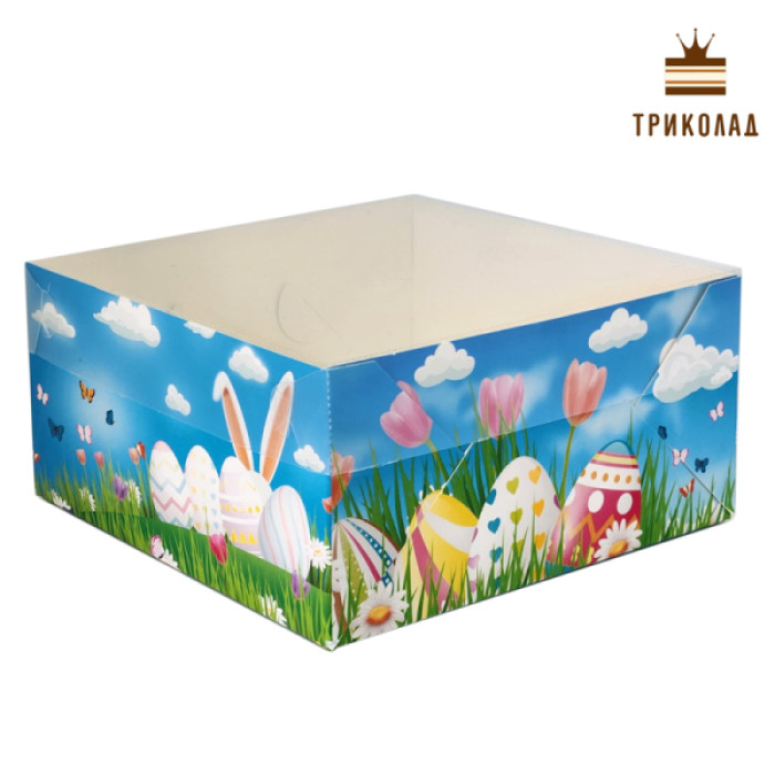 Великодня коробка на 4 кекси 160 х 160 х 80 мм з прозорою кришкою VTP, Україна 3 шт. Великодня коробка на 4 кекси 160 х 160 х 80 мм з прозорою кришкою VTP, Україна 3 шт.