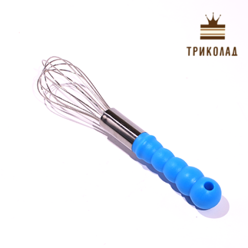 Вінчик металевий. 6-ти пелюстковий, з пластиковою ручкою, 27 см.