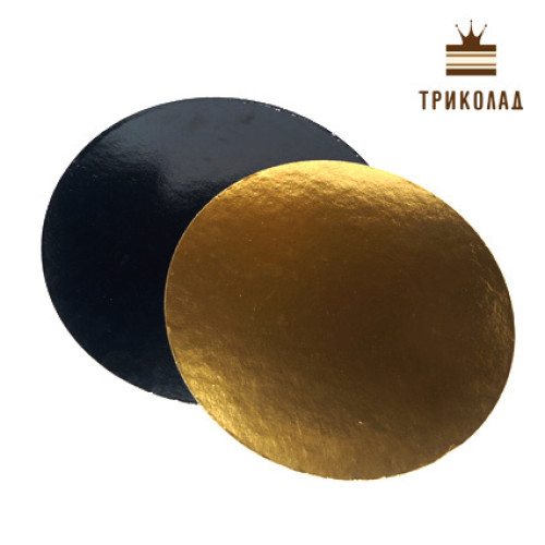 Підкладка картонна кругла золото/чорна d34 (33,5) см, h 0,3 см, Італія, 1 шт.