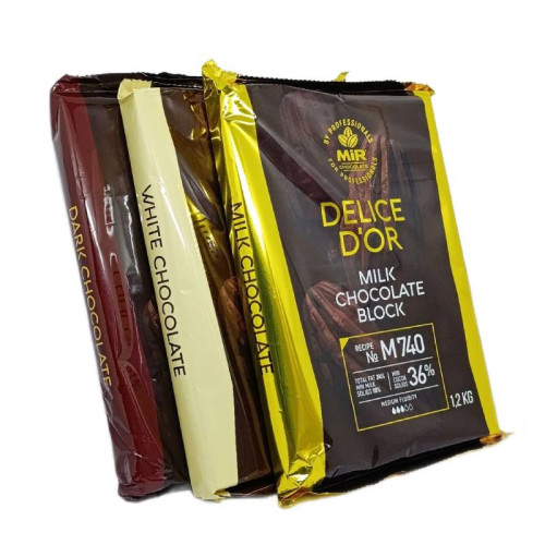 Шоколад MIR Delice D'or (темний, молочний, білий) набір  велика плитка 3 х 1,2кг