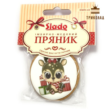 Окате оленятко. Пряник D=6,5 см (25 г) імбирно-медовий ТМ Сладо, Україна, 1 шт.